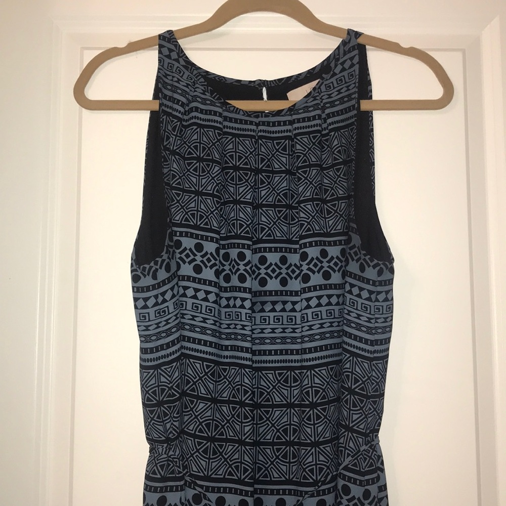 Loft work dress black and blue print size 14